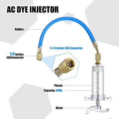 AC Leak Detector Kit for R1234yf, R134a & R410a with UV Dye & Oil Injector