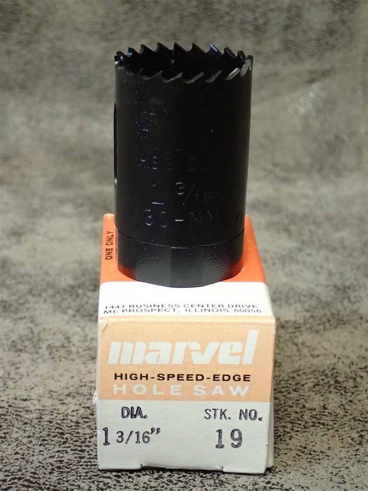 #19 Marvel Armstrong Blum 1-3/16″ Hole Saw, 1-7/8″ Cutting Depth HSS Tooth Edge