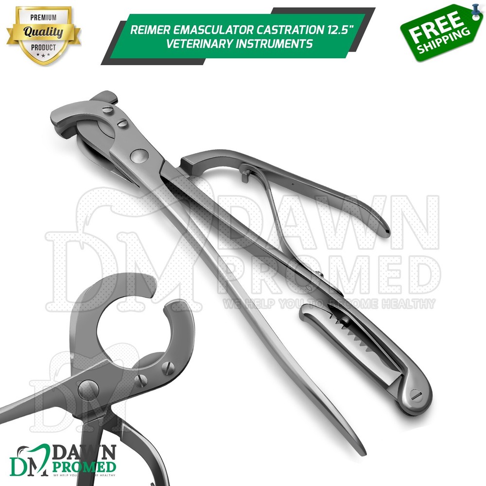 Reimer Emasculator Castration Clamp 12.5″ Double Crush Veterinary Instruments A+
