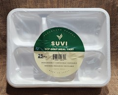 400 pack 5 comp DEEP PLANT BASED Plates Disposable School lunch Tray BAGASSE