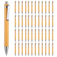 50Pcs Bamboo Pens, Bulk Wooden Pens, Engraving Wooden Ballpoint, Wood Natural…