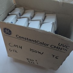 8x GE Constant Color CMH UVC Lamp 150W T6 G12 Bi-Pin Clear Bulb High CRI NOS