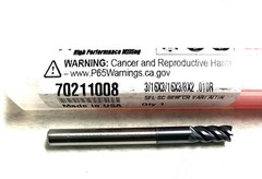 2PC Accupro 70211008 3/16″ 5FL Corner Radius End Mill .01R Solid Carbide AlTiN