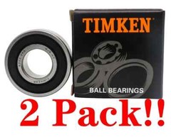 (2 PACK) TIMKEN 6202-2RS 15X35X11MM Double Rubber Seal Ball Bearings