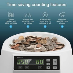 Safescan 1250 Commercial USD Coin Counting Sorting Counter Sorter