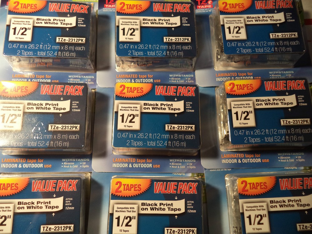12 PACK Brother P-Touch TZe-231 BLACK ON WHITE Label Tape 012502625711 GENUINE🛑