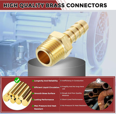 Pack of 4 Brass Hose Barb Fittings Adapter Connector 5/16″ Hose Barb to 1/4″ …