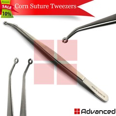 Surgical Tissue Holding Corn Suture Tweezers 6″ Dental Eyelet Angled Forceps