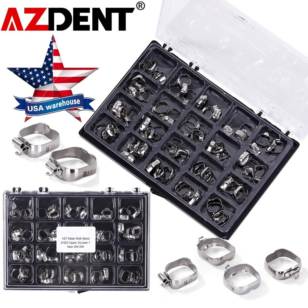 80PC Dental Orthodontic 1st Molar Buccal Tube UD/L/S Roth.022 With Bands 16#-35#
