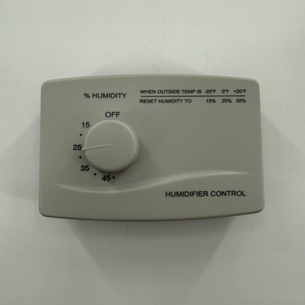 Humidifier Control Wall Humidistat Adjustable Dial Non Programmable Gray HVAC