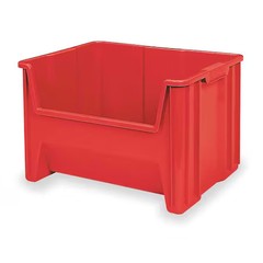 Akro-Mils 13017Red Stacking Bin, 15-1/4 In L X 19-7/8 In W X 12-1/2 In H, Red,