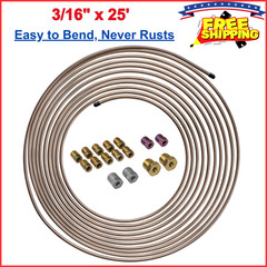 3/16″ x 25′ Genuine Copper-Nickel Alloy Non-Magnetic Brake Line, Rust Resistant