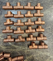 (LOT OF 149) 3/8″ Copper Sweat Fittings Solder Tees, Elbow, Coupler, Cap Nibco