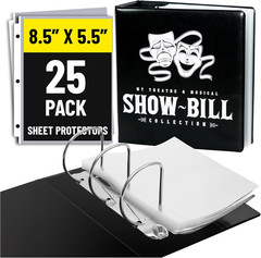 Playbill Binder with Sleeves, 25 Sheet Protectors, Broadway and Theatre Show-Bil