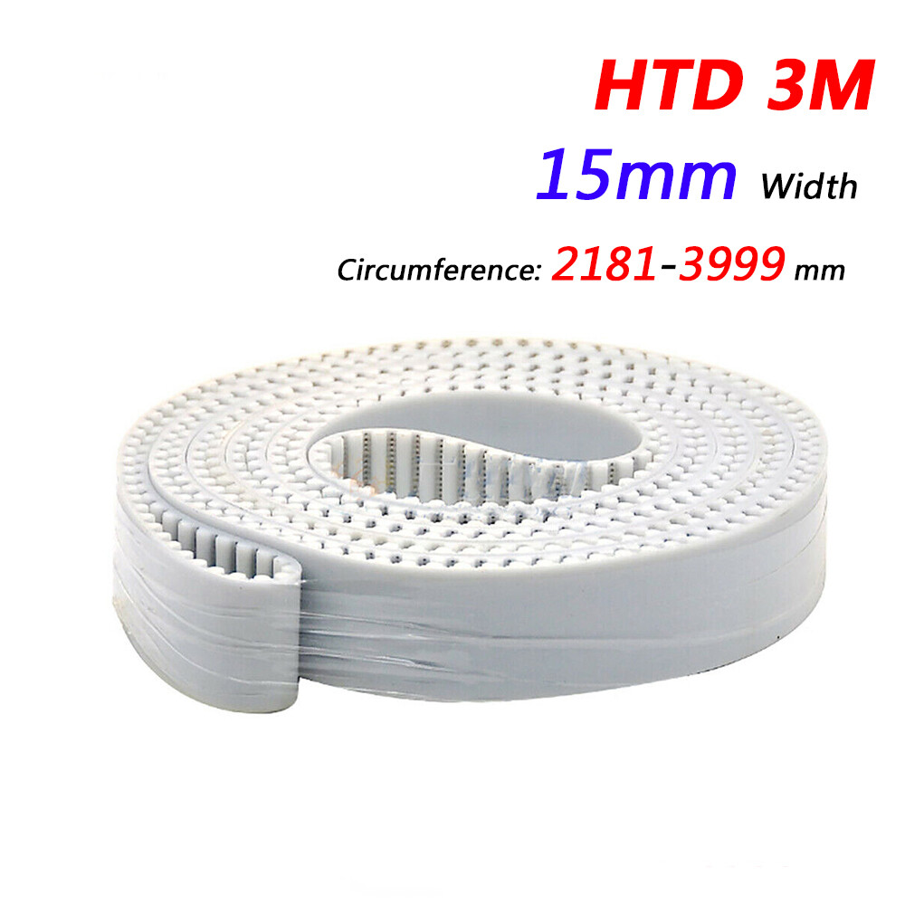 HTD-3M Width 15mm PU Timing Belts Pitch 3mm for 3D Printer, CNC 2181mm to 3999mm