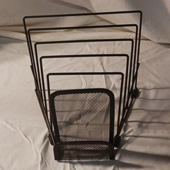Black Metal Mesh Desktop File Organizer Letter Document Sorter