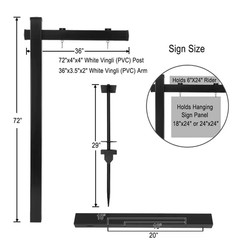 6′ Vinyl PVC Real Estate Sign Post, Commercial Realtor Home for Sale Ads, Busine