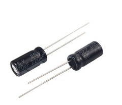 220uF 25V 6 * 12mm 20pcs Electrolytic Capacitor 220 uF MFD 25 Volt 0.24 * 0.47in