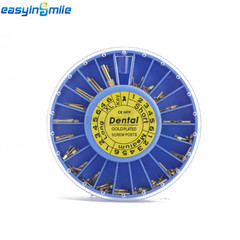 Dental Endodontic Conical Screw Posts Kits Refill Gold/Silver Plated+2Key 120Pcs
