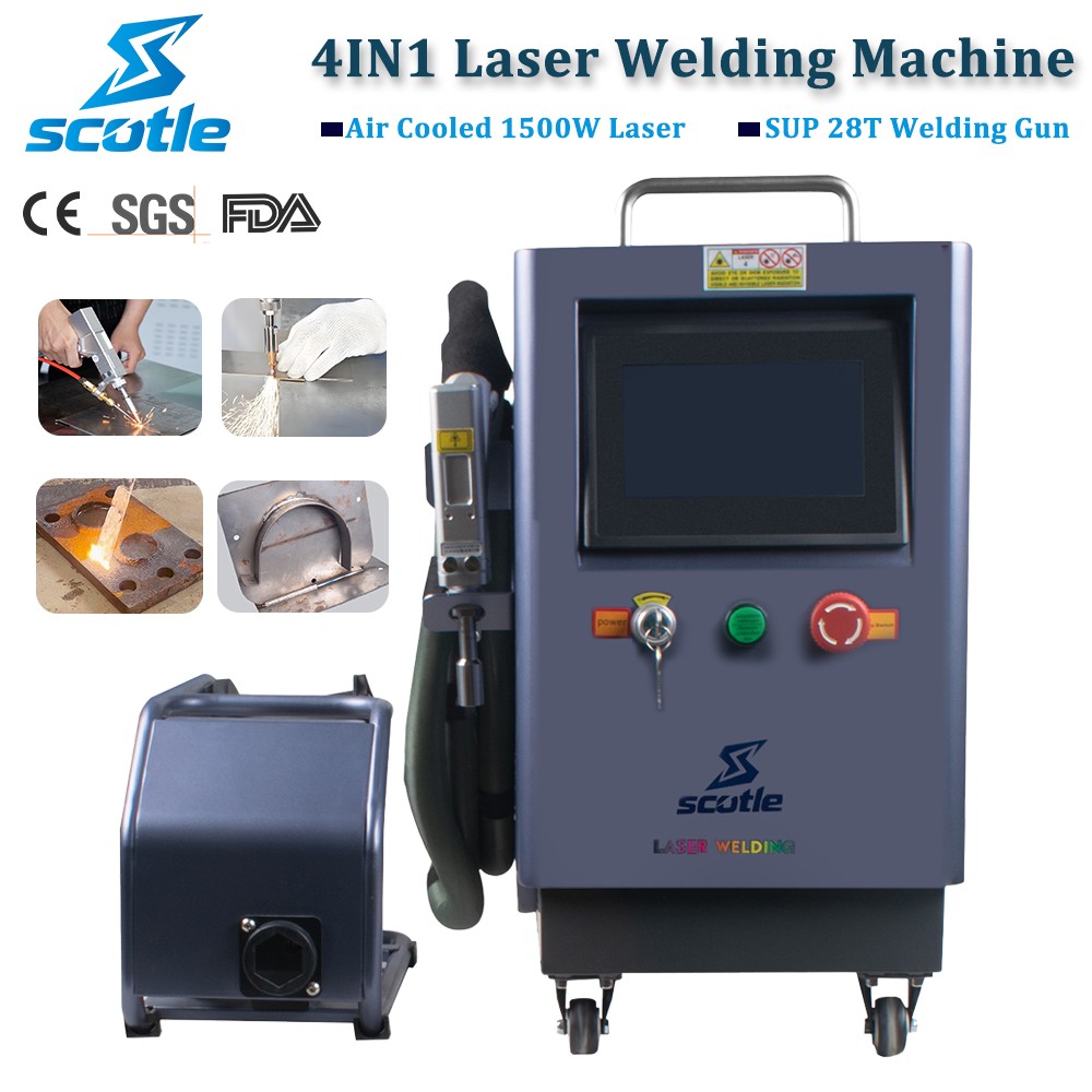 1500W 4 IN 1 Laser Welding Cleaning Machine Metal Cutting Air Cooling SUP 28T US
