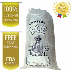 COMMERCIAL 10 Lbs / LB Ice Bag Bags Drawstring 1.5 Mil Choose Your Quantities