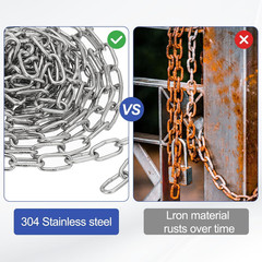 3.3Ft SUS304 Stainless Steel Chain, 2Mm Metal Chain Link 1 Meter Small