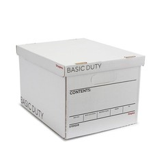 STAPLES Corrugated File Box Lift Off Lid, Letter/Legal Size, White/Black, 10/…
