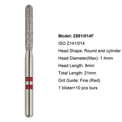 Diamond Burs Zirconia Cutting Round End Taper Cylinder Football Ball Fine Medium