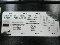 EGS Hevi-Duty Industrial Control Transformer 220-440 Cat# E750 .750 KVA (New)