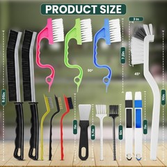 14 Pcs Crevice Cleaning Pack of 14, White, Black, Red, Yellow, Pink & Green