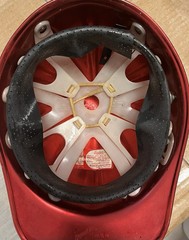 Vintage Fibre-Metal SuperLite Aluminum Hard Hat 1960-70’s Safety Cap CRIMSON
