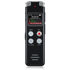 64GB Digital Voice Recorder with Playback: Activated mini, balck