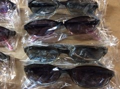 NEW ASSORTED BOX OF SUNGLASSES SUN GLASSES SET OF 12 GLASS COLORED SMALL LENS