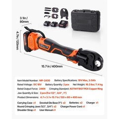 Uimoso 18V Cordless Mini Press Tool Kit for PEX Pipe and Copper Rings