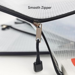 24 PCS Plastic Mesh Zipper Pouch Storage Bag Waterproof School Office Travel