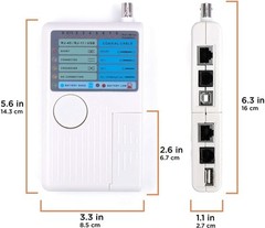 Universal Network Cable Tester Tool, BNC, RJ45, RJ11, USB (4-in-1) Multi-Tester