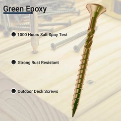 Deck Screws 3-1/2 Inch, #10 x 3-1/2, 5lb, 285Pcs Rust Resistant, Brown Epoxy