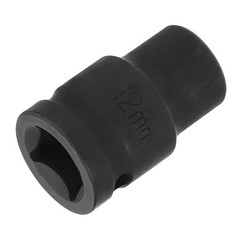 12-Point Impact Socket 1/2 Inch Drive 12mm Metric Cr-V Shallow Impact Socket