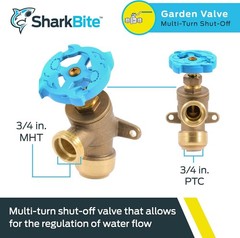SharkBite 3/4 Inch x MHT Garden in. PTC x MHT, Copper