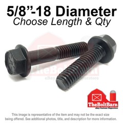 5/8″-18 Grade 8 Hex Flange Screws Frame Bolts Phos Oil (Pick Length & Qty)