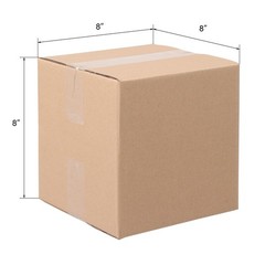 50 8x8x8 Brown/Kraft Corrugated Cardboard Shipping Boxes for Moving Recyclable