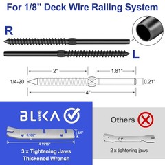 100 Pack T316 Stainless Steel Swage Lag Screws for Deck Cable Railing Kit