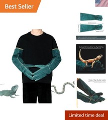 23-Inch Bite Resistant Animal Handling Gloves – Leather Protection for Trainers