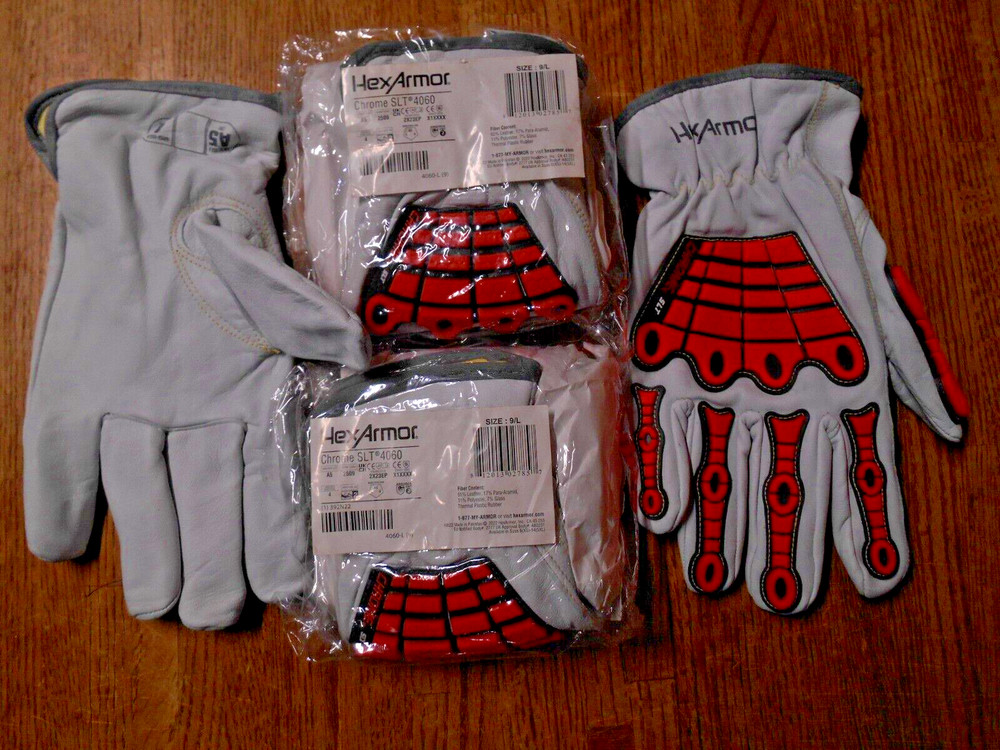 HexArmor Chrome SLT 4060 Cut & Heat-Resistant Impact Gloves (9/L) 2 Pair (NEW)