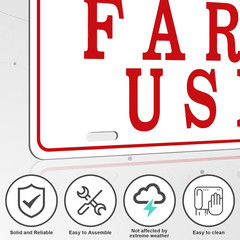 Blulu 4 Pieces Farm Use ID Tag Sign Aluminum Reflective Rust red, white