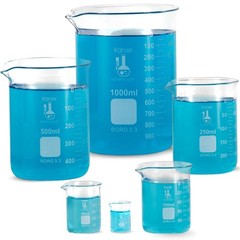 Glass Beaker Set 6 Sizes 10ml-1000ml Griffin Low Form Borosilicate