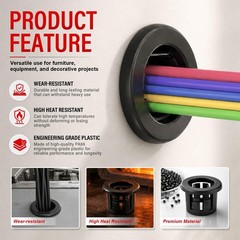 50PCS 7/8″ Round Cable Snap Bushing Grommet, Black Snap in Cable Grommet Prot…