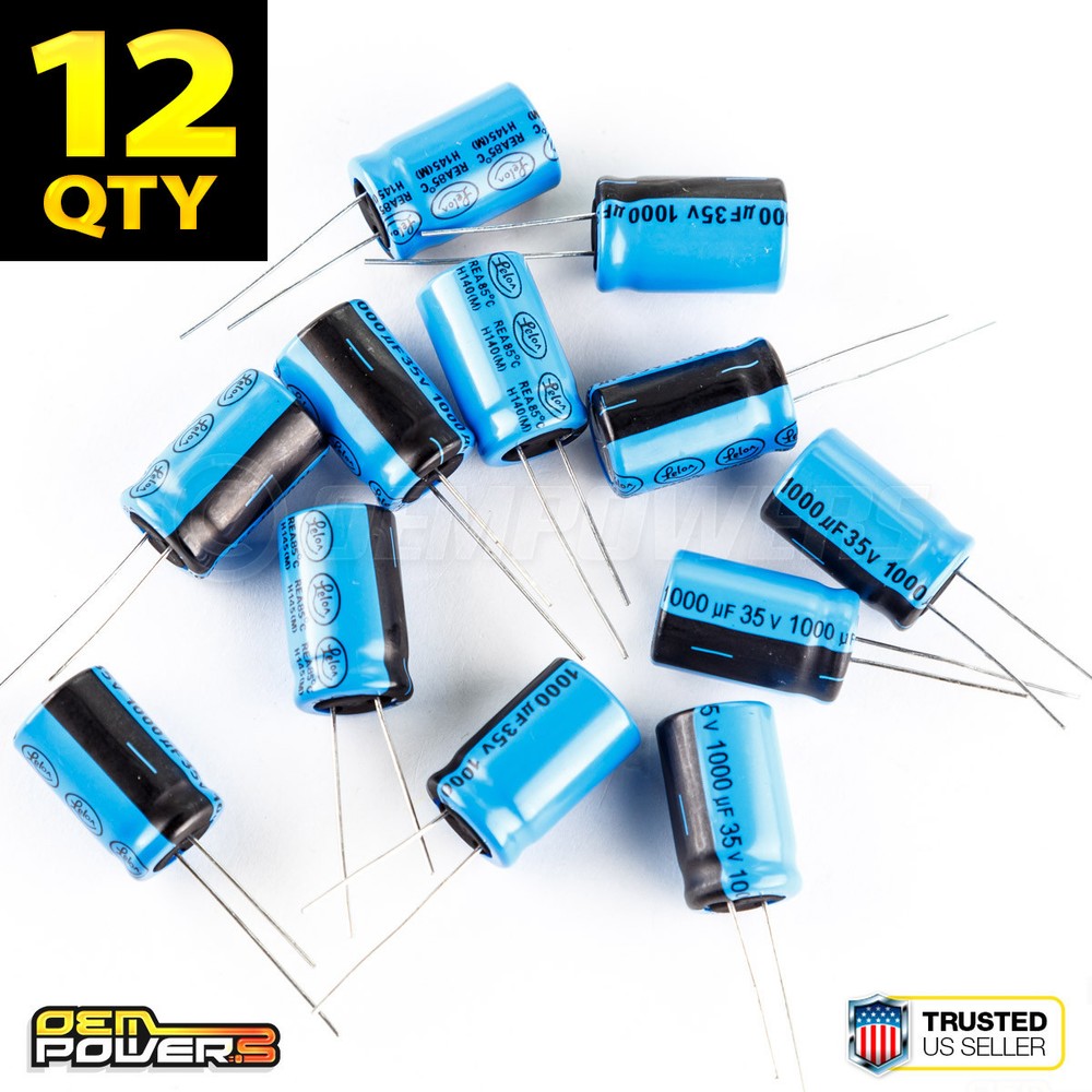 12 x Lelon 1000uF/MFD 35V ±20% Radial-lead Electrolytic Capacitor 2721032 NEW