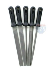 5 Piece 10″ Smooth Cut File Set Round Square Flat Half-Round Hand Tool Kit