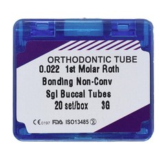 20 Kit Dental Orthodontic Bondable Buccal Tubes 1st Molar Roth 0.022 Low Profile